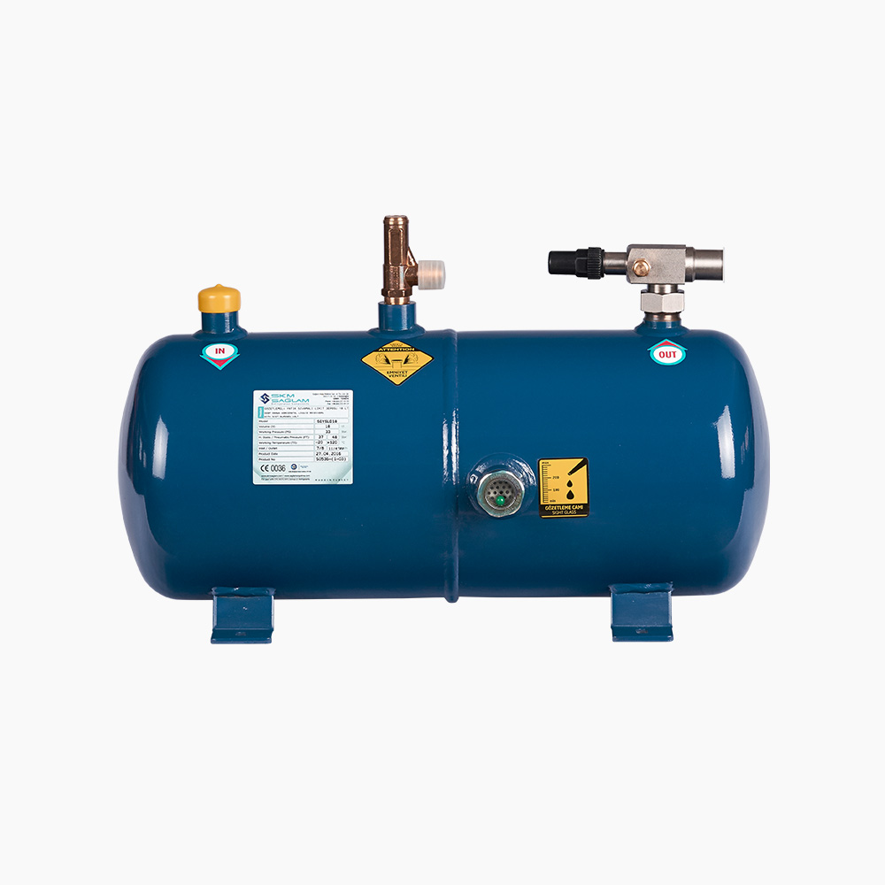 DEEP DRAWN HORIZONTAL LIQUID RECEIVERS WITH VALVE