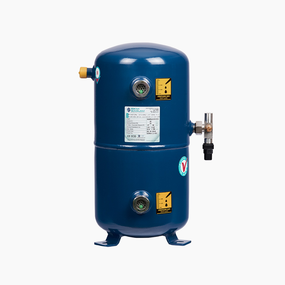 DEEP DRAWN VERTICAL LIQUID RECEIVERS WITH VALVE