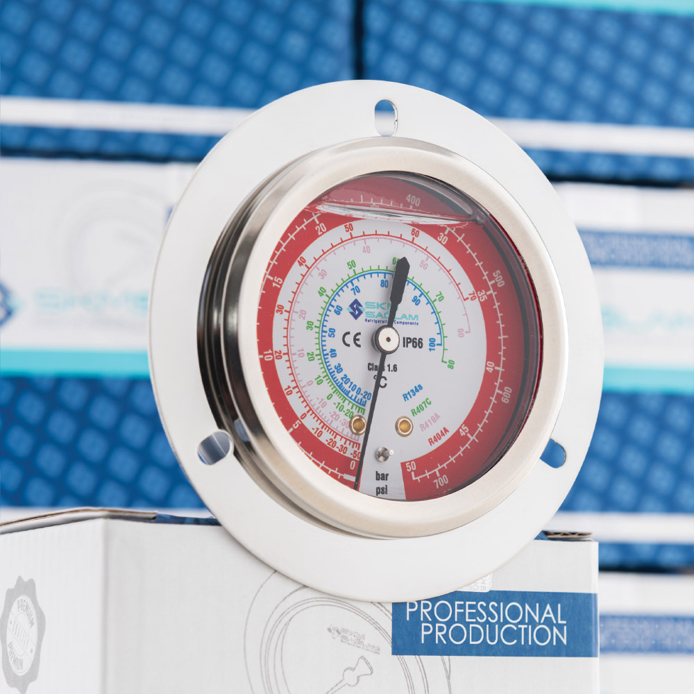 HIGH PRESSURE REFRIGERATION MANOMETER (REAR CONNECTION)