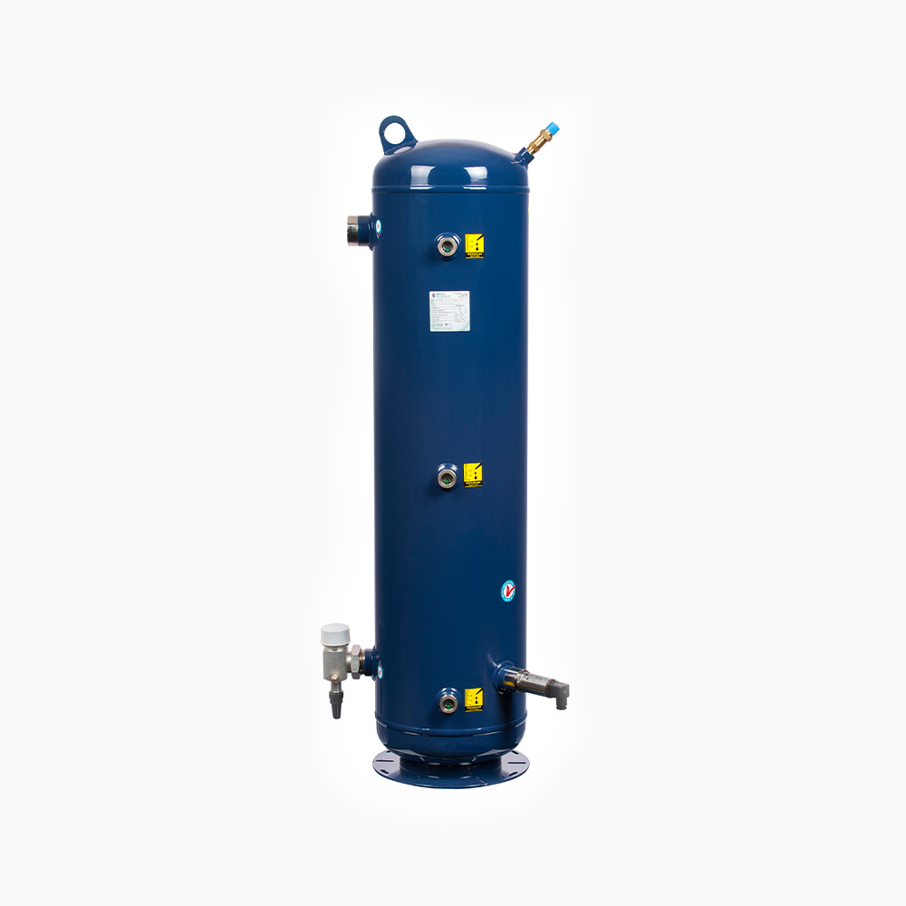 VERTICAL LIQUID RECEIVERS WITH VALVE AND SIGHT GLASSES