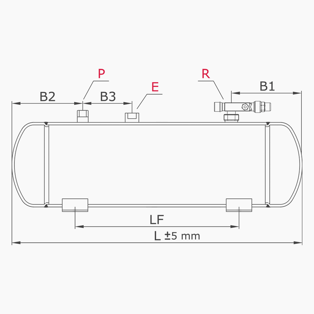 HORIZONTAL LIQUID RECEIVERS WITH VALVE