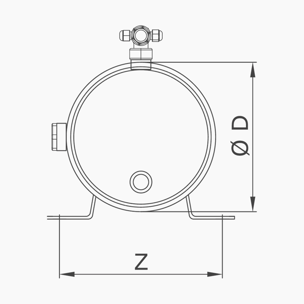 HORIZONTAL LIQUID RECEIVERS WITH VALVE AND SIGHT GLASSES