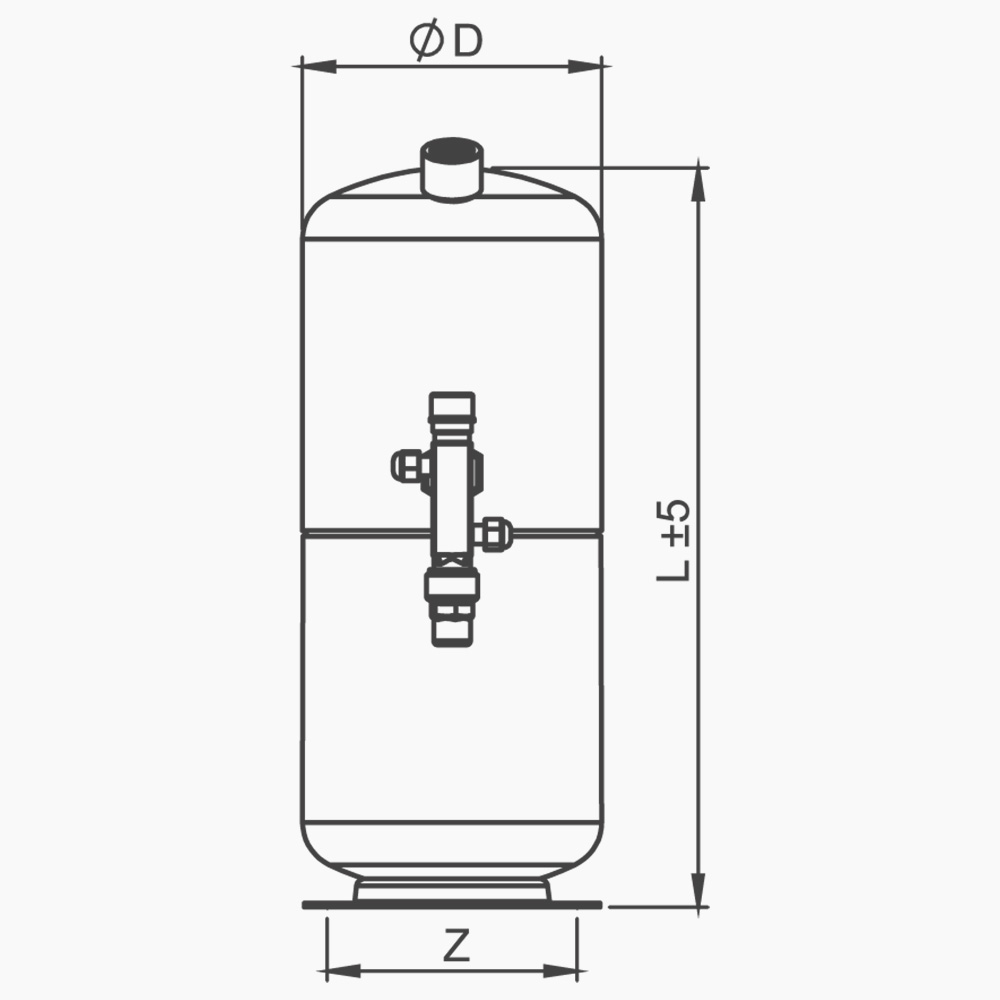 DEEP DRAWN VERTICAL LIQUID RECEIVERS WITH VALVE