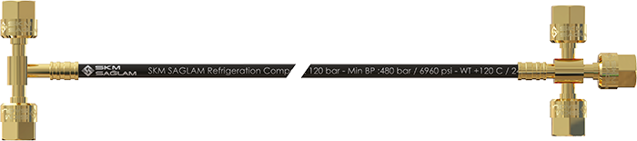 1/4” DN2 “T” with Double Nuts Right, Left Fittings + 1/4″ DN2 Spider Pinion with Triplet Nuts Upper Bottom, Right Fittings Görseli