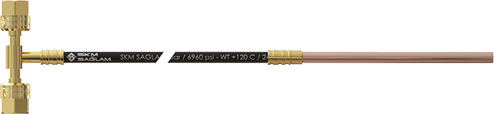 1/4” DN2 “T” with Double Nuts Right, Left Fittings + 1/4″ Copper Tube for DN2 Görseli